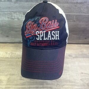 Big Bass Splash Trucker Hat Men OSFM Navy Good Lake Guntersville